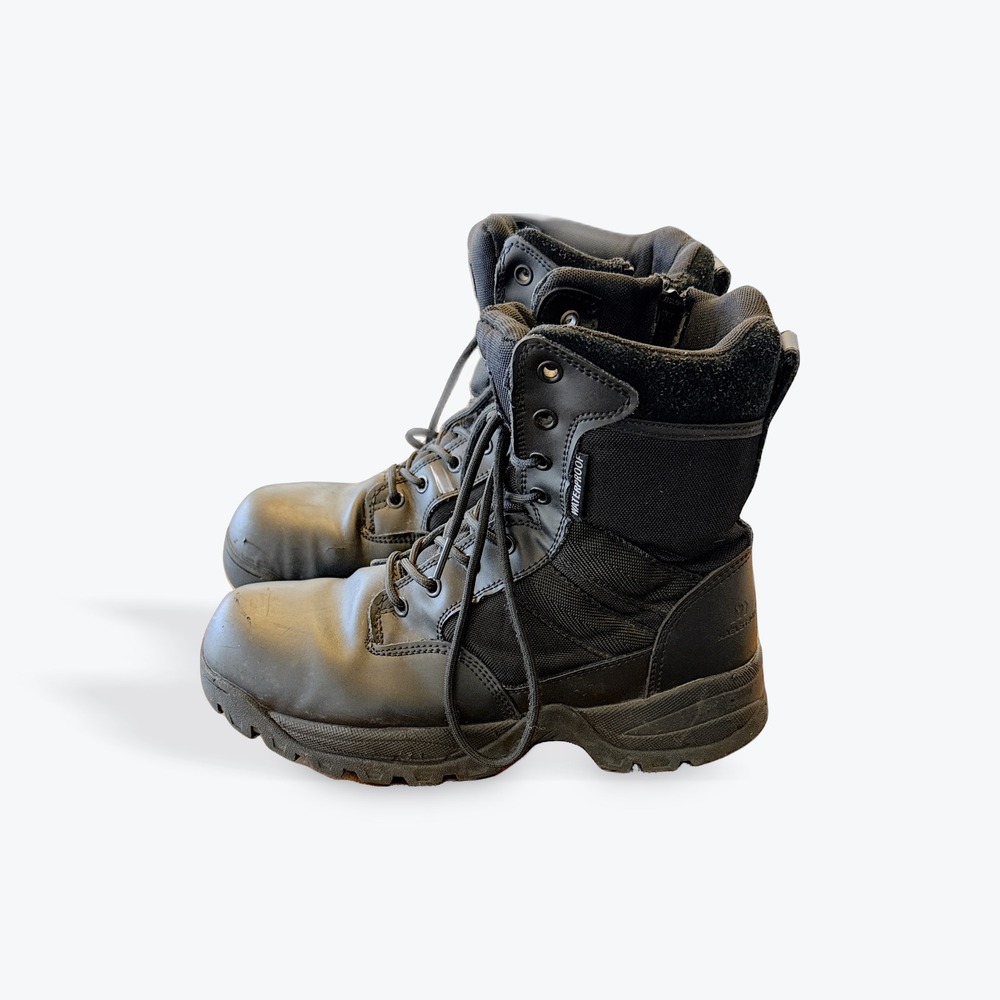 Maelstrom Mens‎ Black Tactical Boots Side Zip Lace Up Waterproof Size 9.5